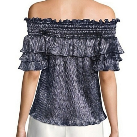 Parker Greta Off the Shoulder Metallic Blouse - Picture 8 of 14